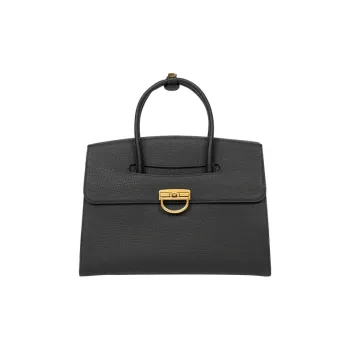 OMI Cow Head Leather Handbag Regular Women's Black/Ecru/Brown