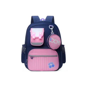 NIGEER Oxford Backpack Unisex Dark Blue & Pink/Pink/Purple/Black & Green/Dark Blue & Royal Blue/Dark Blue & Green