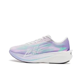 QIAODAN Flying Shadow PB4.0 Running Shoes Men Low Top Snow Purple Blue Green