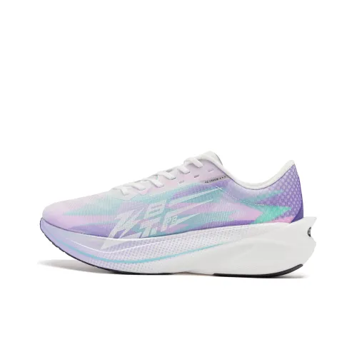 QIAODAN Flying Shadow PB4.0 Running Shoes Men Low Top Snow Purple Blue Green
