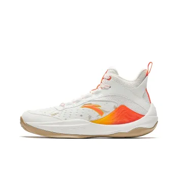 Anta Mountain 2.5 Lite Cushioning, Abrasion Resistant, Slip Resistant High Top Basketball Shoes Men's White Orange