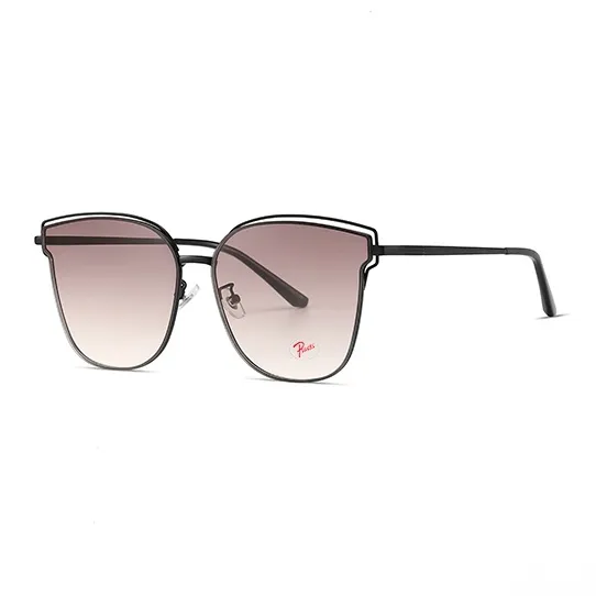 PSACSS Stainless Steel Irregular Shape Sunglasses Unisex Gradual Gray/Gradual Fuchsia-5