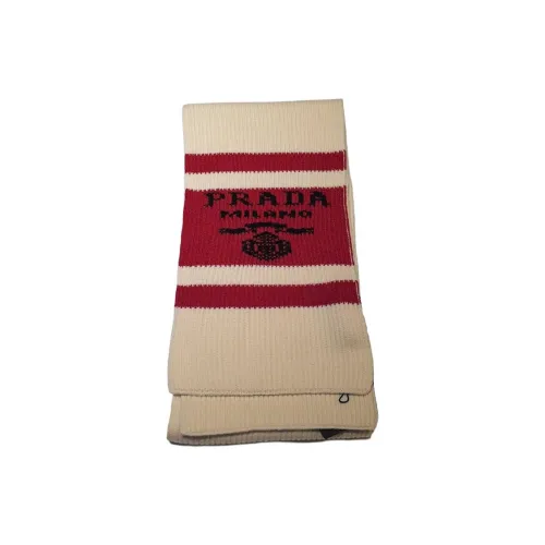 PRADA Cashmere Knit Scarves Women's White