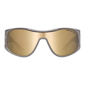 DIOR Rubber Irregular Shape Sunglasses Men's Gray