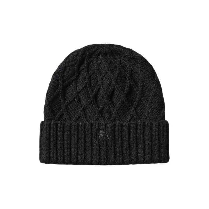 UNIQLO Acrylic Polyamide Sheep Wool Elastane Beanies Unisex Ivory/Black-1