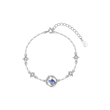Ascending S925 Silver, Synthetic Cubic Zirconia, Imitation European, Boho Style Bracelets Women's