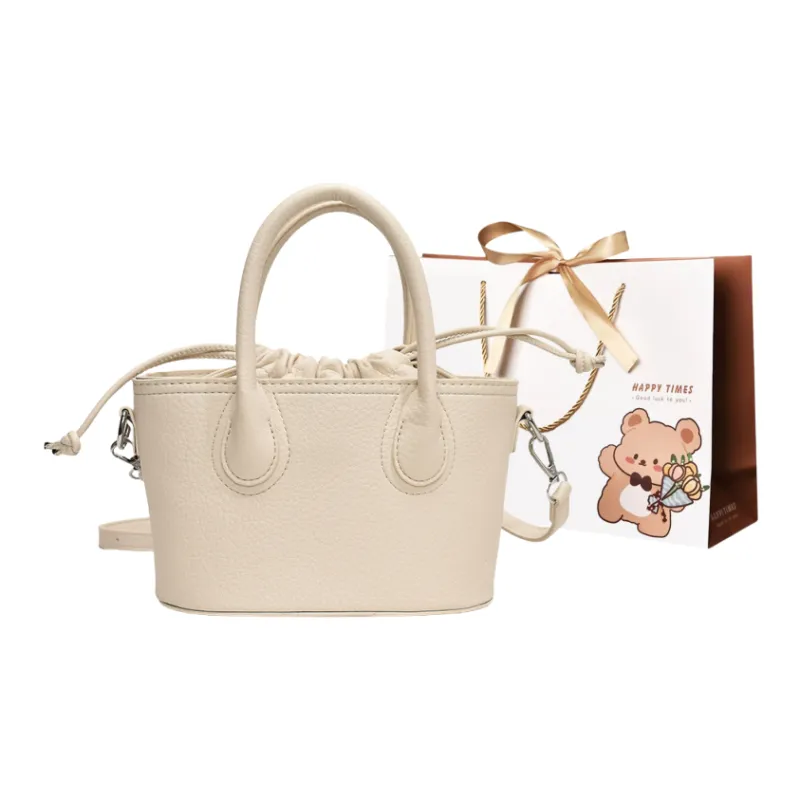 ERANGBEAR PU Bucket Bag, Shoulder Bag, Crossbody Bag, Handbag Women's Black/White/Brown/Khaki/Coffee-2