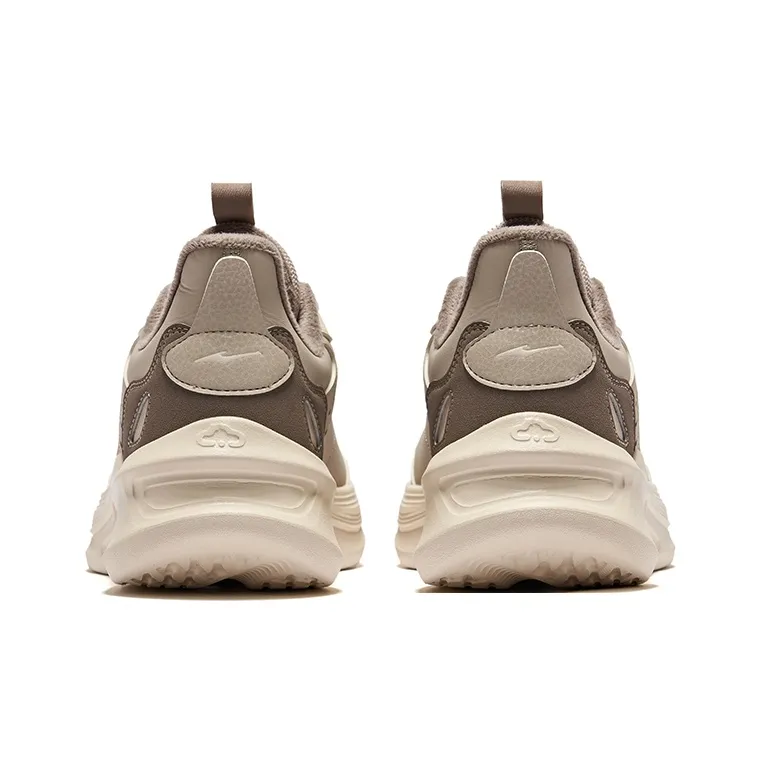 Erke Ling Yue 2.0 Slip Resistant Warm Low Top Running Shoes Men's Light Linen Brown Stone-3