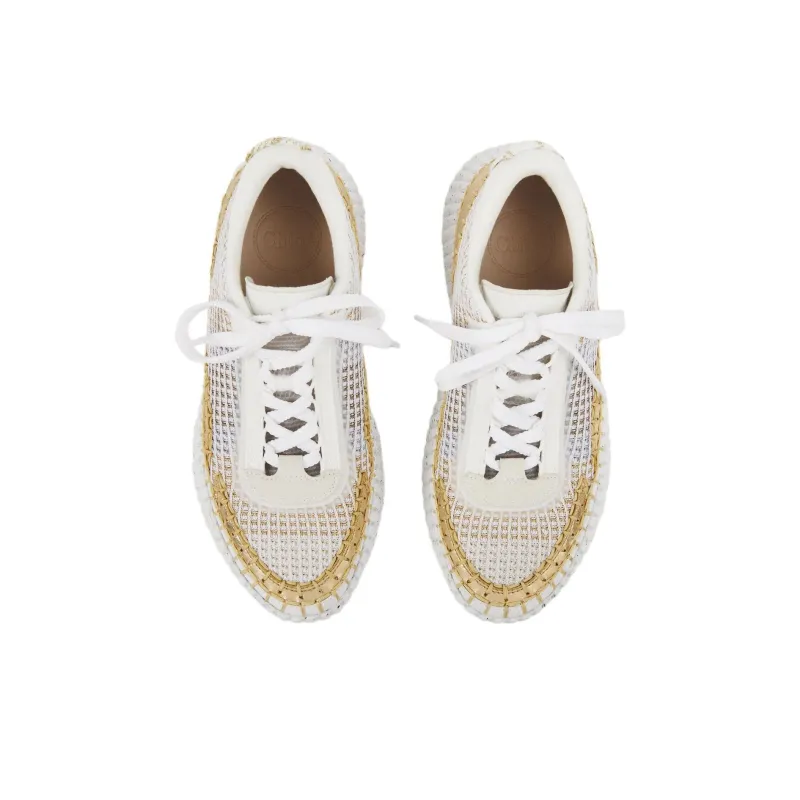Chloé Nama Metallic Detailed Lace Up Sneakers Women's-4