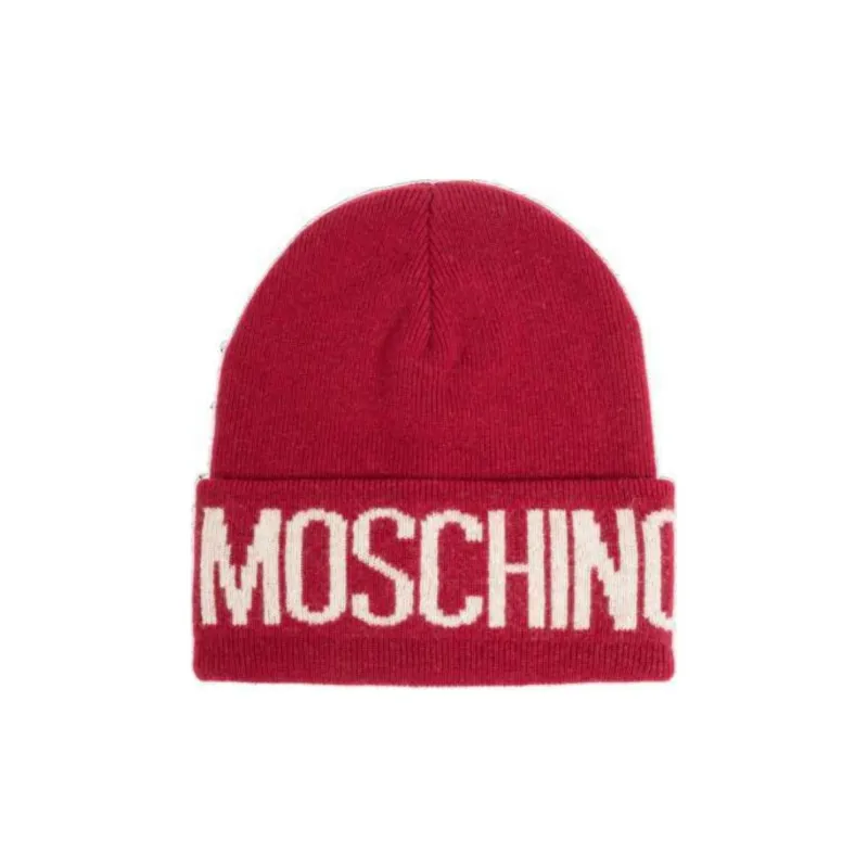 MOSCHINO Logo Detailed Knitted Beanie-0