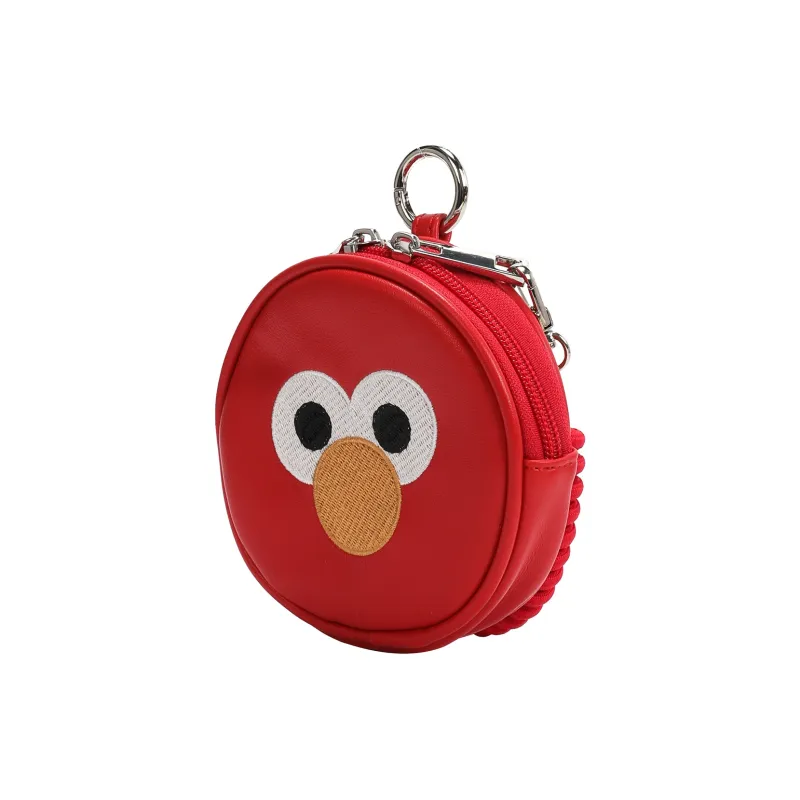 SESAME STREET Pu Coin Purses Earphone Cases Women's Red/Yellow-1