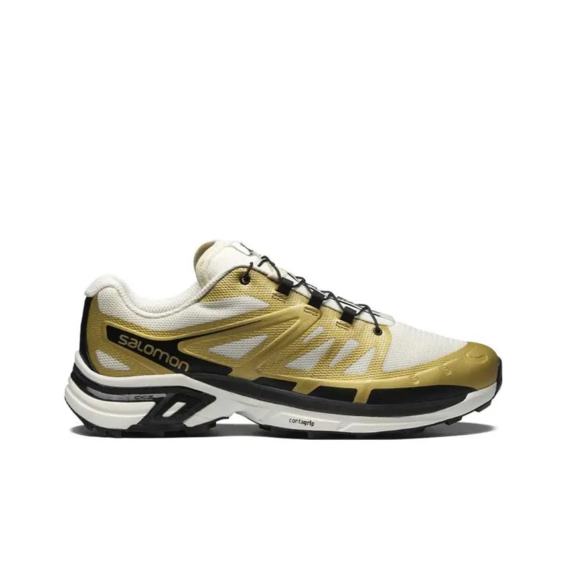 SALOMON Anti Slip Wear Resistant Low Top Running Shoes Unisex Gold Black-1