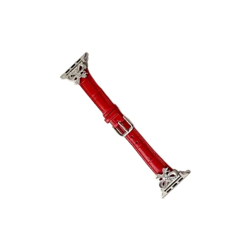 Warbler Dew Compatible With Apple Watch Apple Watch Band S9/S8/SE/7/6/5/4/3 Bamboo Pattern Bowknot Belt Apple Strap-8