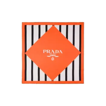 PRADA Fabric Silk Scarves Women's Orange
