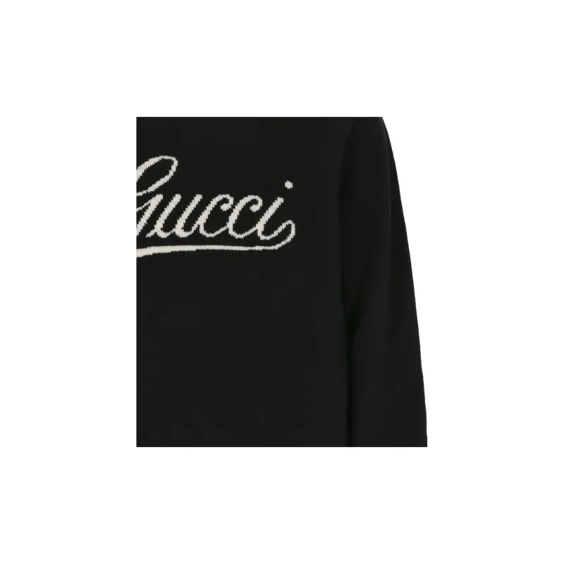 GUCCI Logo Intarsia Knit Sweaters-5