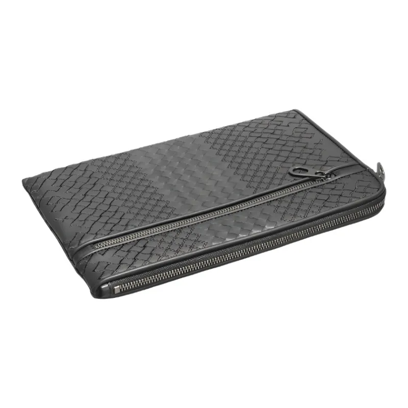 CMLZIUA Cow Leather Clutch Men's Black-4