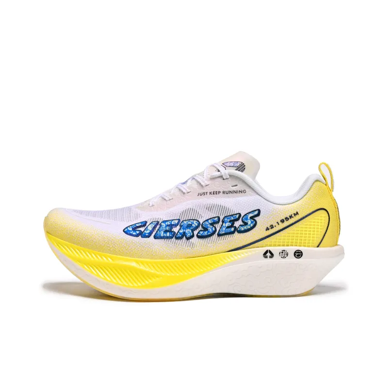 CIERSES Low Top Running Shoes Unisex White Colored Glaze Yellow-1