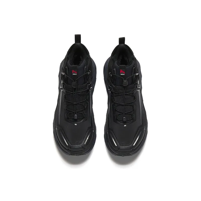 Anta Open Mountain V2 Anti Slip Wear Resistant Mid Top Outdoor Shoes Men's Basic Black-2