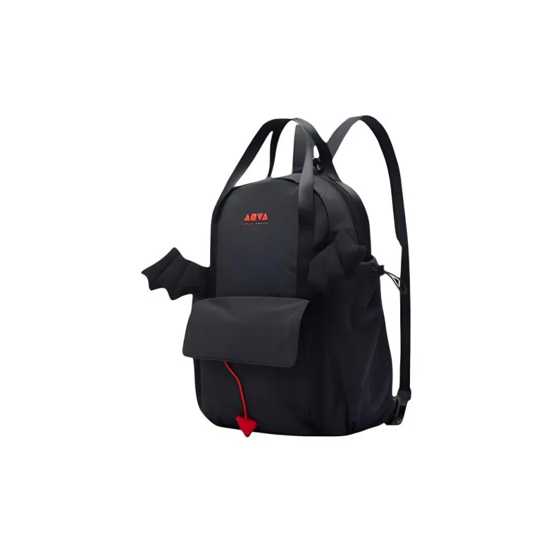 Anta Nylon Fabric Backpack Regular Unisex Basic Black/Ink Jade Green-2
