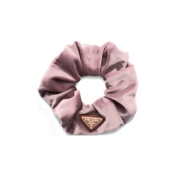 PRADA Triangle logo Velvet Scrunchie