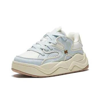 Anta Little Blue Orchid Anti Slip Wear Resistant Low Top Skateboard Shoes Women's Blue White