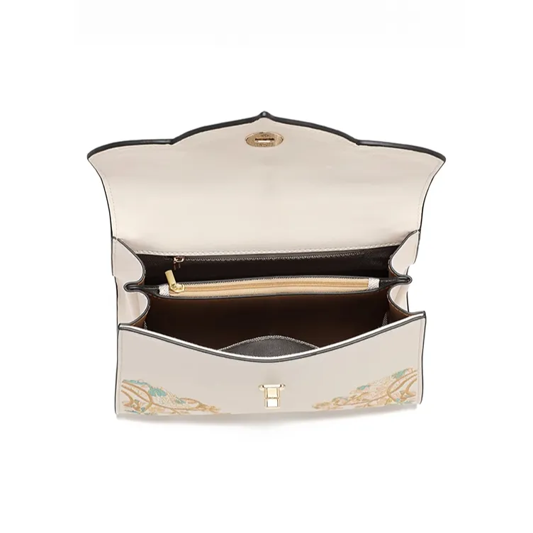 PAYOT Synthetic Leather Shoulder Bag Crossbody Bag Handbag Regular Women's Ecru-4
