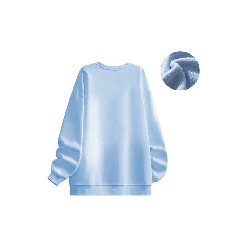 Kepu Crew Neck Thin Fleece Lined Hoodies & Sweatshirts Unisex-27