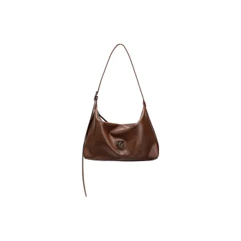 JELLYTOYBOY Artificial Leather Empty Small Hobo Bag Shoulder Bag Crossbody Bag Pillow Bag Unisex Brown/Black