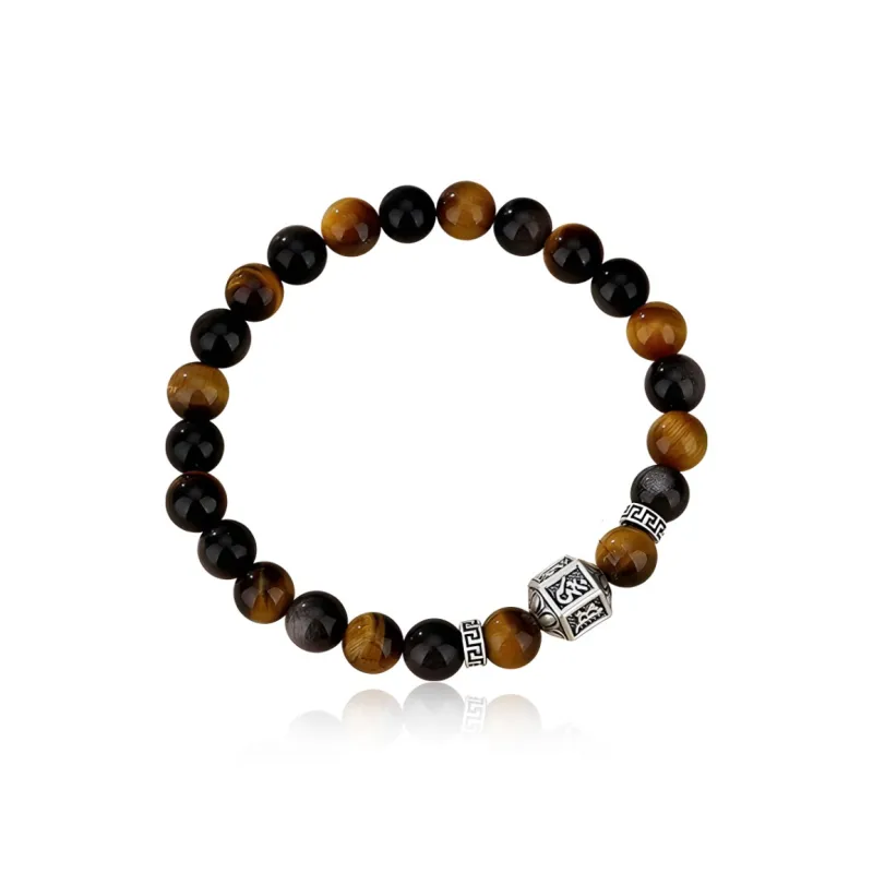 FOREVER MELODY Tiger's Eye Stone Bracelets Men's-0