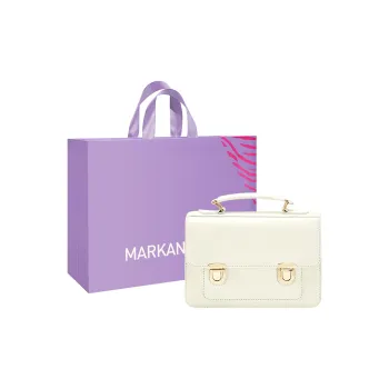 MARKANGARO PU Backpack Regular Women's White/Black