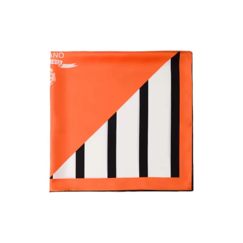 PRADA Fabric Silk Scarves Women's Orange-1
