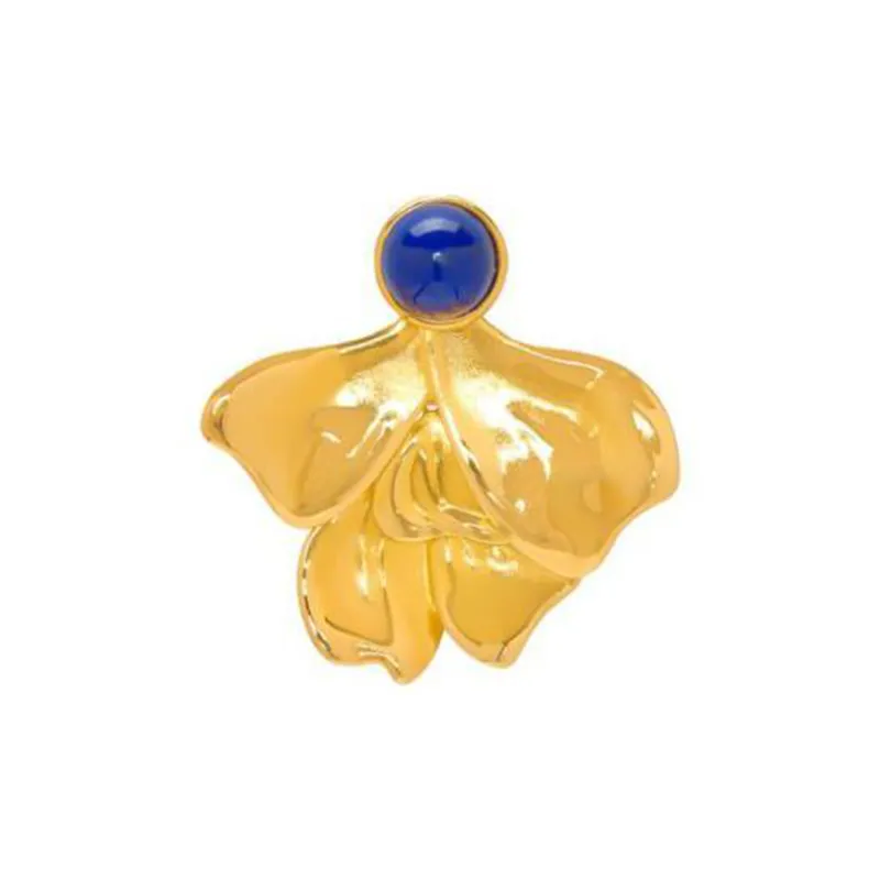 Oscar De La Renta Cabochon Petal Clip on Earrings-1