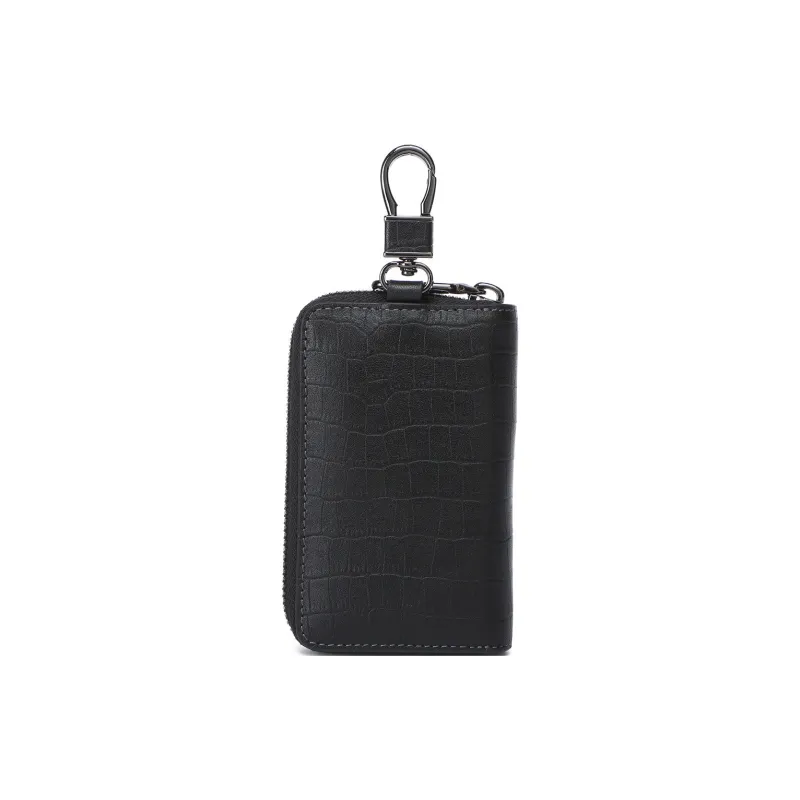 SEPTWOLVES Top Grain Cow Leather Key Pouch Small Size Men's Black-2