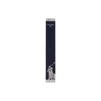 Polo Ralph Lauren Wool Knit Scarves Unisex Dark Blue/Gray