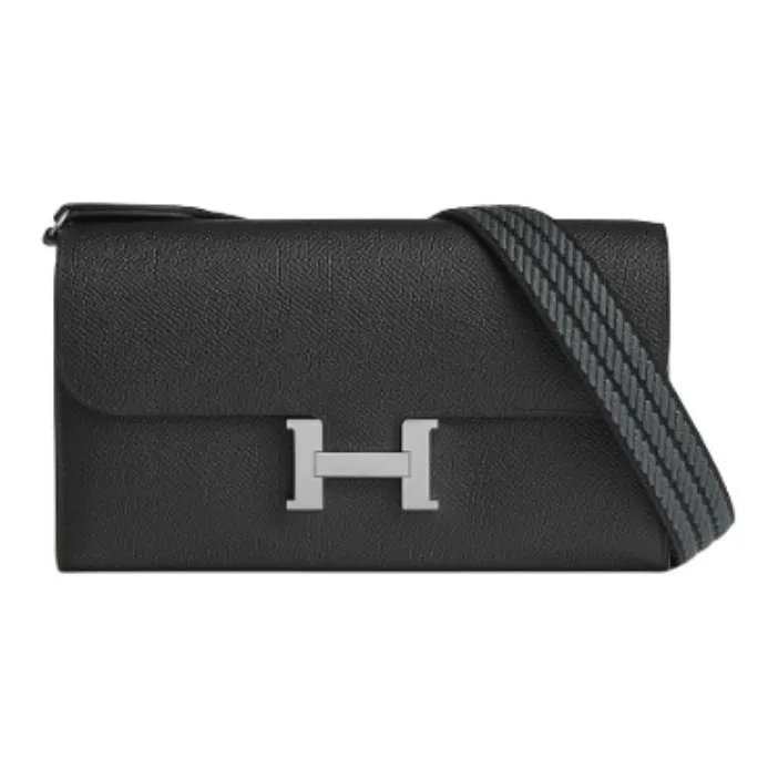 HERMES Constance To Go Epsom Calfskin With Canvas Shoulder Bag Crossbody Bag Wallet Women's 85 Ardoise Slate Gray-0