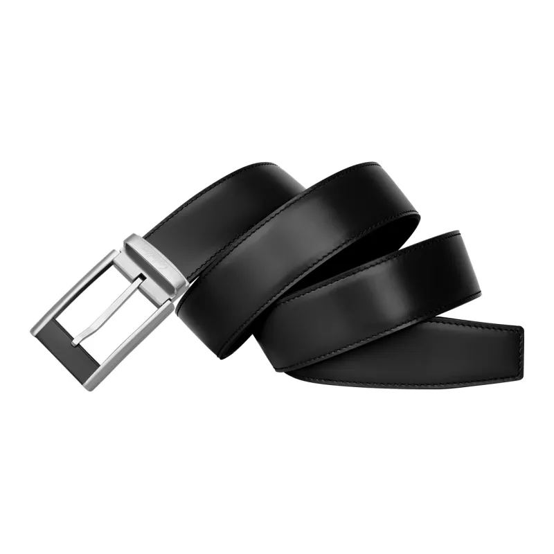 CATELLES Top Grain Cow Leather Leather Belts Men's Silver Buckle Black/Gold Tone Lock Coffee 3.5cm-2