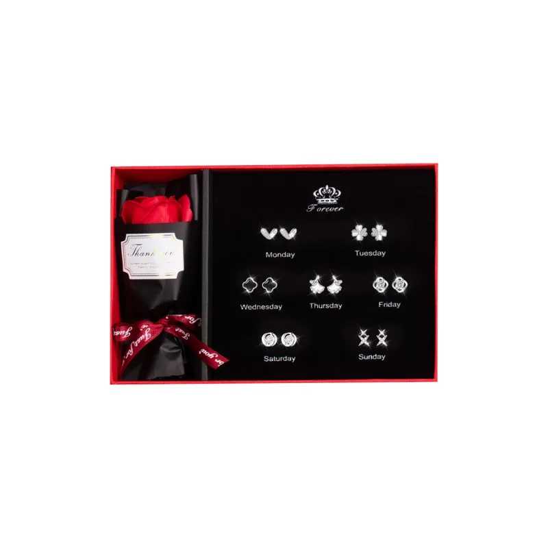 R-Z-Y S999 Sterling Silver Stud Stud Earrings Women's-0
