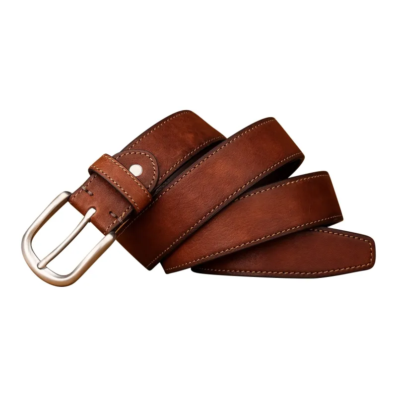 CATELLES Thick Horse Leather Leather Belts Men's Black/Coffee/Camel 3.8cm-11