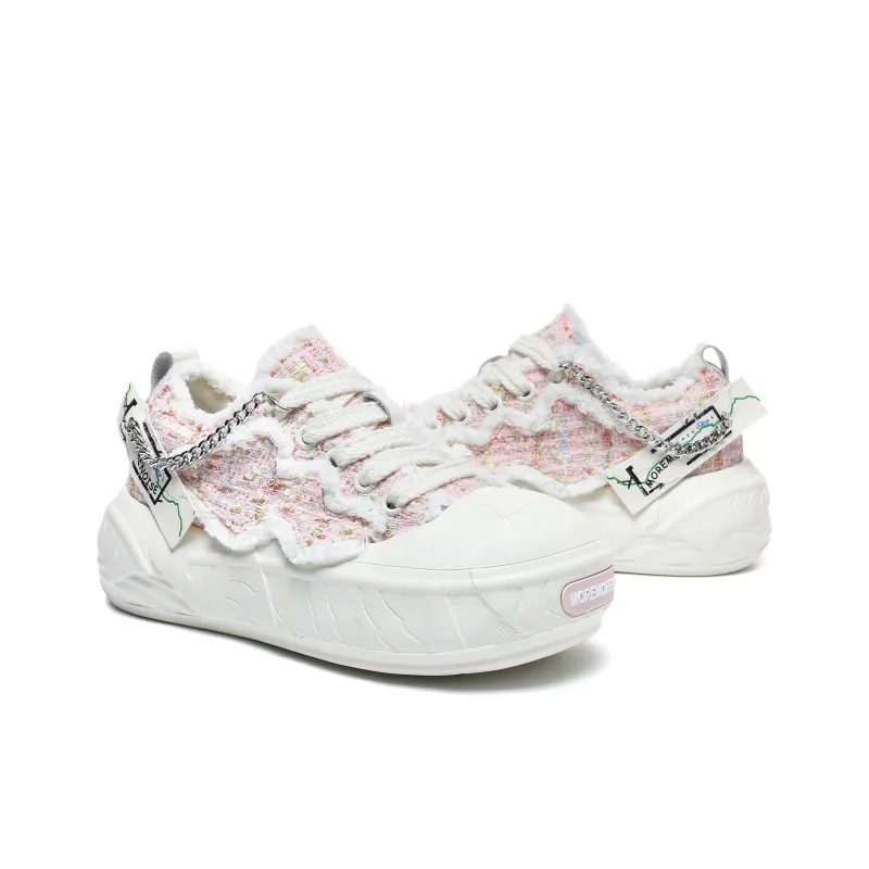MOREMORENOISE Canvas Shoes Women's Low Top White-2
