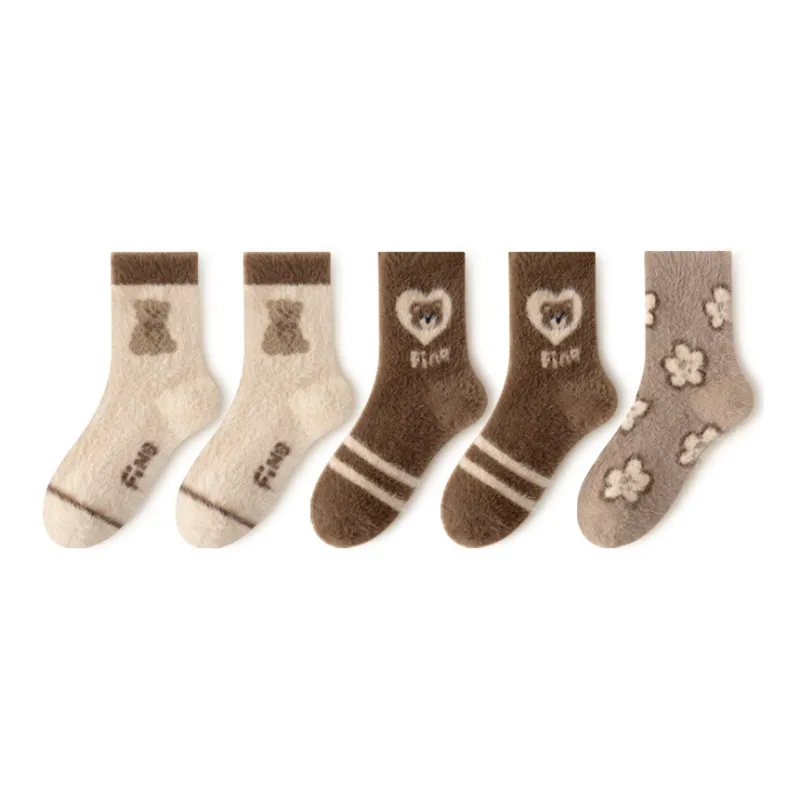 MIIOW Mid Calf Socks Women's Combo Set-5