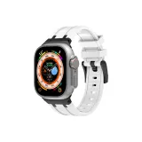 AP Style Metal Buckle Liquid Silicone Strap, Black White