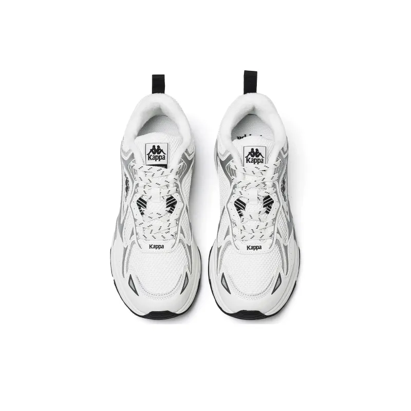 Kappa Warm Wear Resistant Slip Resistant Low Top Casual Running Shoes Unisex White Gray-4