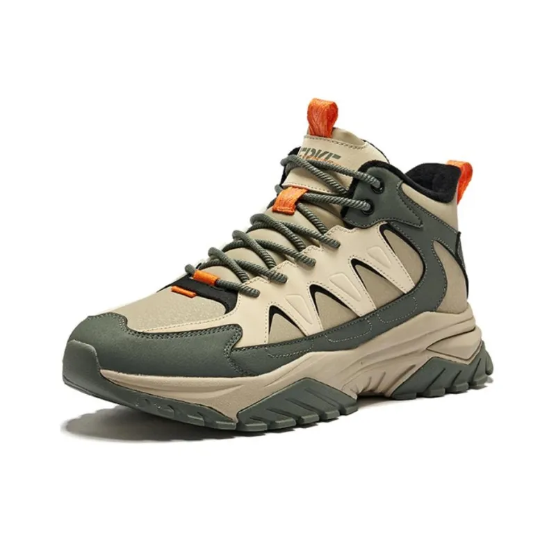 Erke Blaze 2 High Top Outdoor Shoes Men's Linen Gray With Stone Green-2