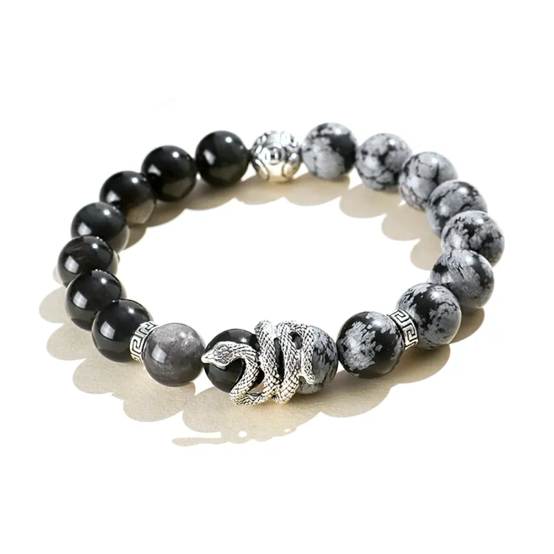MIDNIGHT MOMENT Obsidian Bracelets Unisex-4