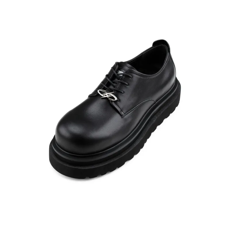 HANQIAORIJI Black Blood Series Derby Shoes Men's Black-2