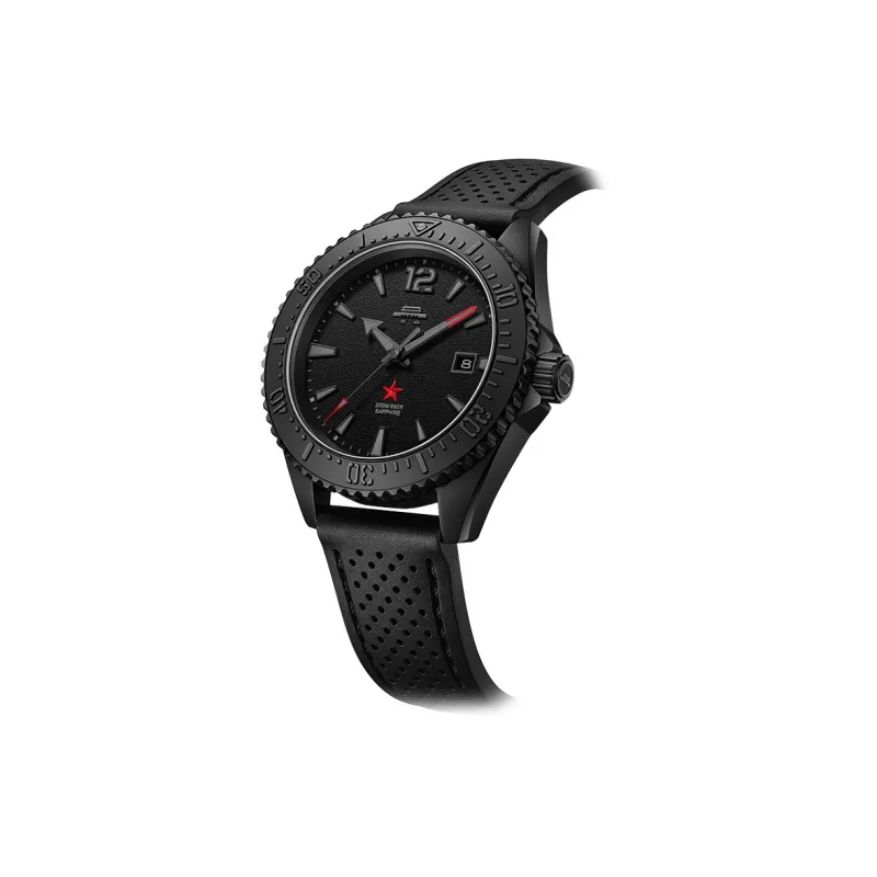 Beijing Cool Black Automatic Mechanical Movement Silicone Strap Watch Men's Watches Black Dial-2