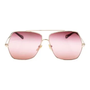 Chloe Metal Aviator Sunglasses Women's Gold