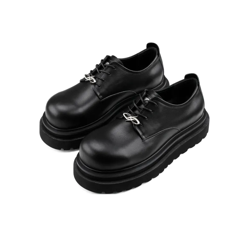 HANQIAORIJI Black Blood Series Derby Shoes Men's Black-3