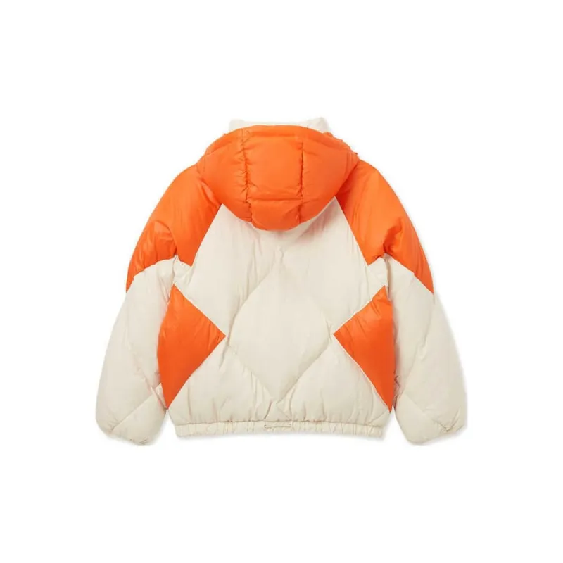 LACOSTE Down Jacket Women's Ecru/Orange-1
