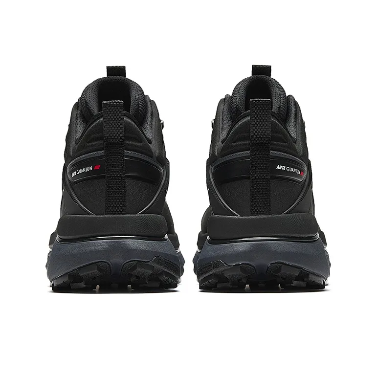 Anta Open Mountain V2 Anti Slip Wear Resistant Mid Top Outdoor Shoes Men's Basic Black-3